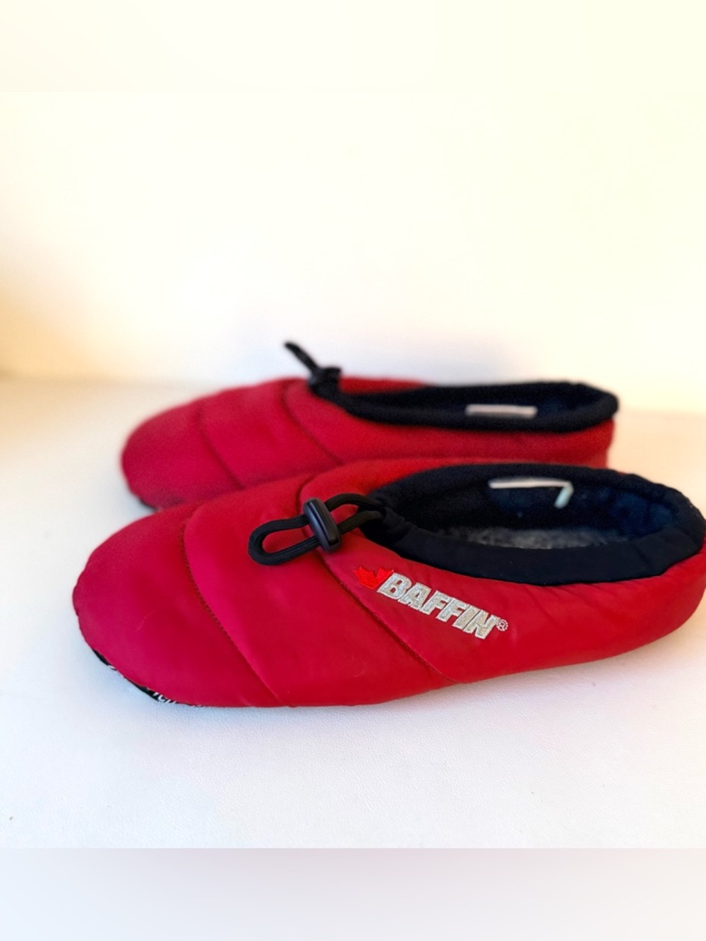 Baffin Unisex Cush Hybrid Slippers Quilted Red Slip-On Sleeping Bag Booties - Picture 6 of 14